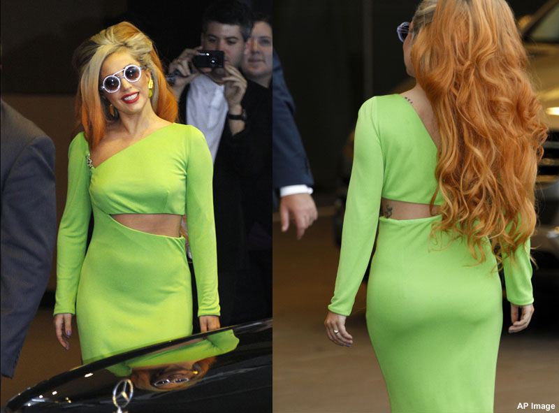 Lady Gaga green dress
